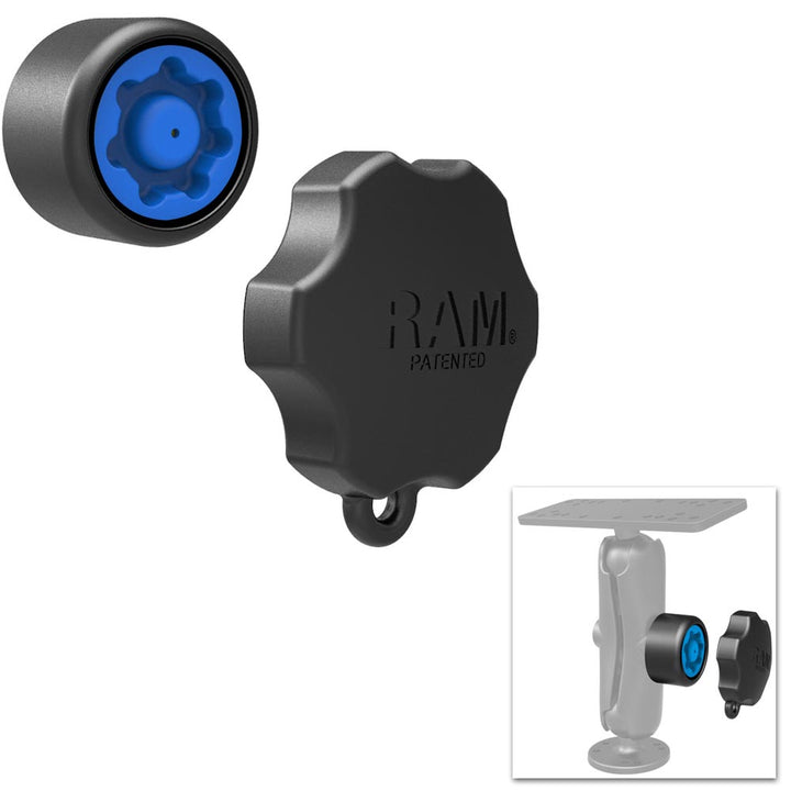 RAM Mount Mixed Combination Pin-Lock Security Knob & Key Knob f/1.5" Diameter C Size Arms [RAP-S-KNOB5U] - Houseboatparts.com
