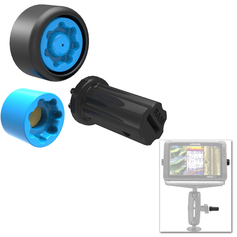 RAM Mount Pin-Lock Security Kit f/ 2.25"/3.38" D/E Size Mount and Gimbal Bracket [RAP-S-NUT5-GU] - Houseboatparts.com