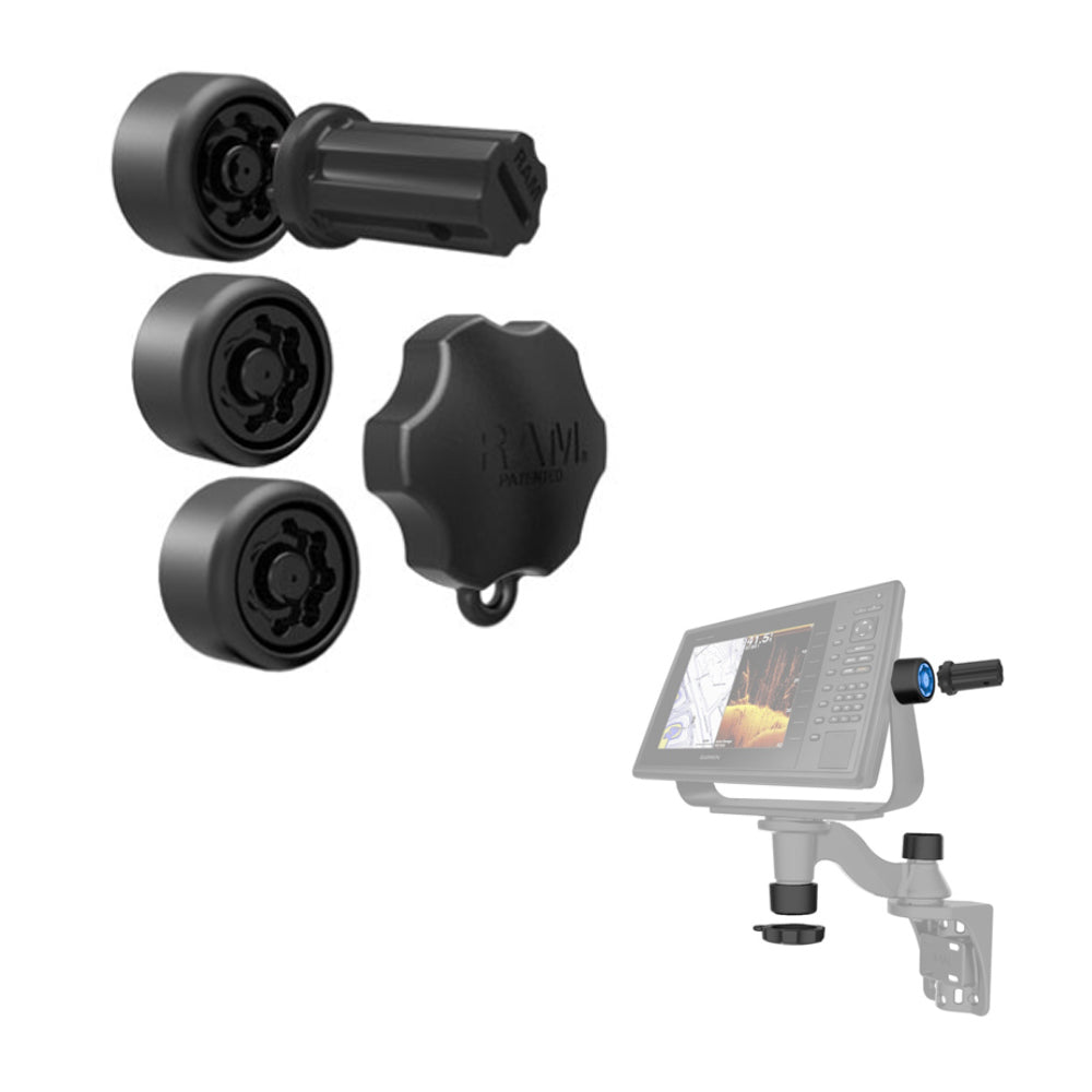 RAM Mount RAM Pin-Lock Security Kit f/Single Swing Arms Gimbal Brackets [RAP-S-KNOBG-109U] - Houseboatparts.com