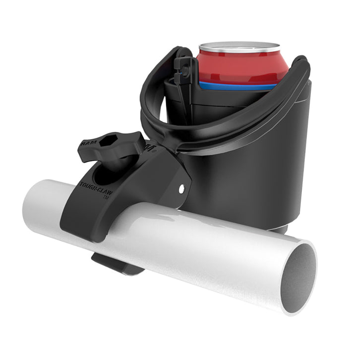 RAM Mount Tough-Claw Mount w/Self-Leveling Cup Holder [RAM-B-132-400U] - Houseboatparts.com