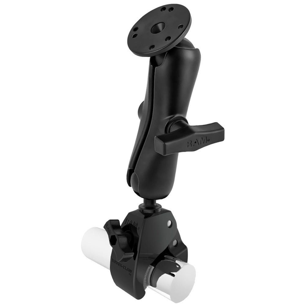 RAM Mount Large Tough-Claw Base w/Double Socket Arm & 1.5" Round Base Adapter [RAP-401-202U] - Houseboatparts.com