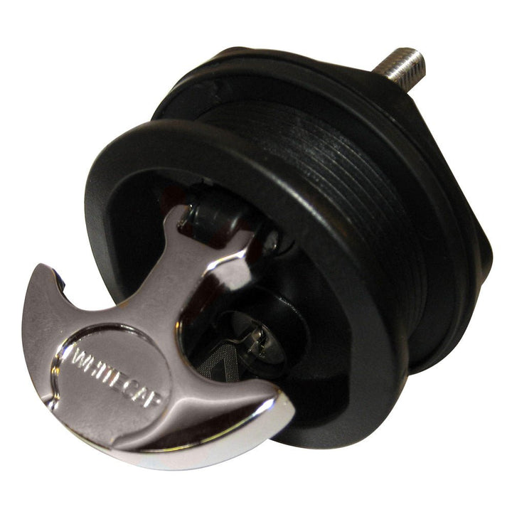 Whitecap T - Handle Latch - Chrome Plated Zamac/Black Nylon - Locking - Freshwater Use Only [S - 226BC] - Houseboatparts.com