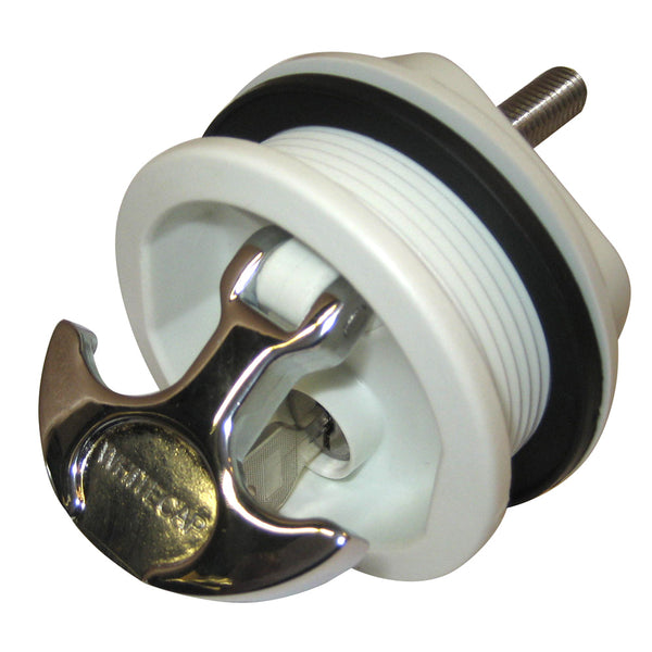 Whitecap T-Handle Latch - Chrome Plated Zamac/White Nylon - Locking - Freshwater Use Only [S-226WC] - Houseboatparts.com