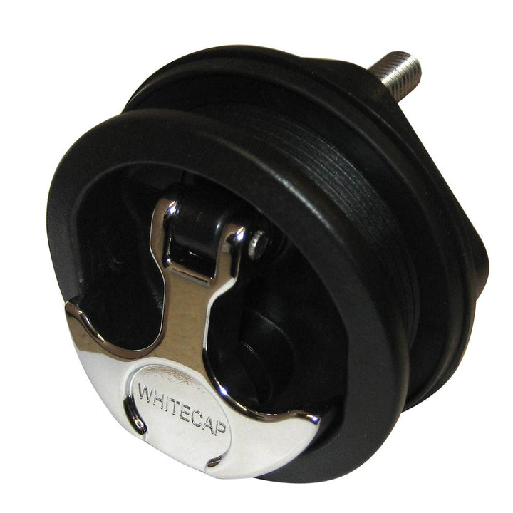 Whitecap T - Handle Latch - Chrome Plated Zamac/Black Nylon - No Lock - Freshwater Use Only [S - 230BC] - Houseboatparts.com