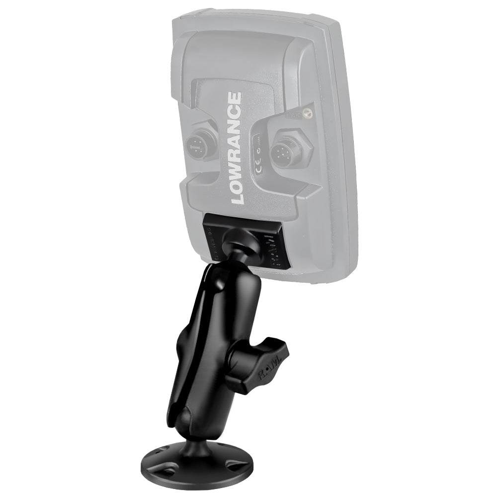 RAM Mount 1" Ball "Light Use" Composite Mount f/Lowrance Elite-4 & Mark-4 Series Fishfinders [RAP-B-101U-LO11] - Houseboatparts.com