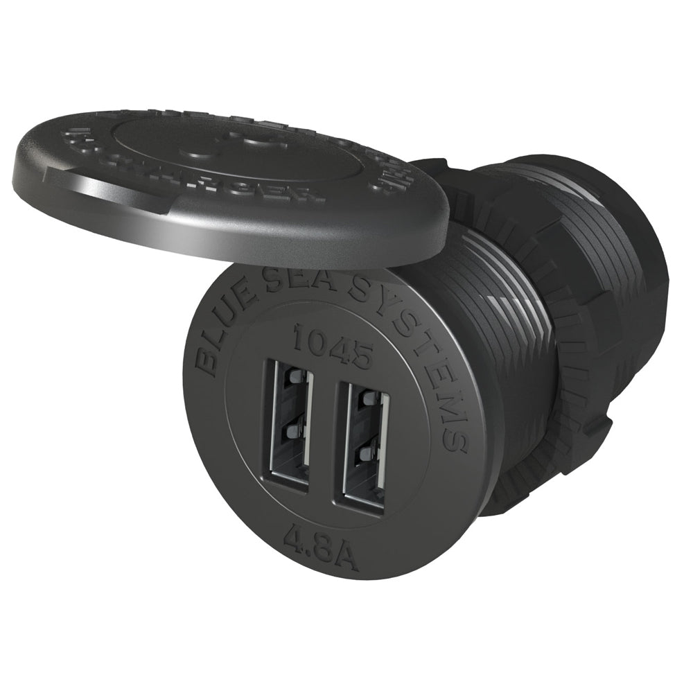 Blue Sea 1045 12/24V Dual USB Charger - 1-1/8" Socket Mount [1045] - Houseboatparts.com