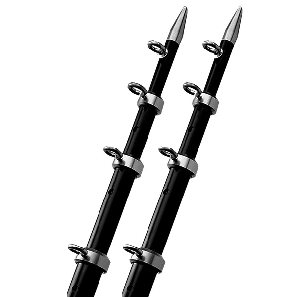 TACO 15' Black/Silver Outrigger Poles - 1-1/8" Diameter [OT-0442BKA15] - Houseboatparts.com