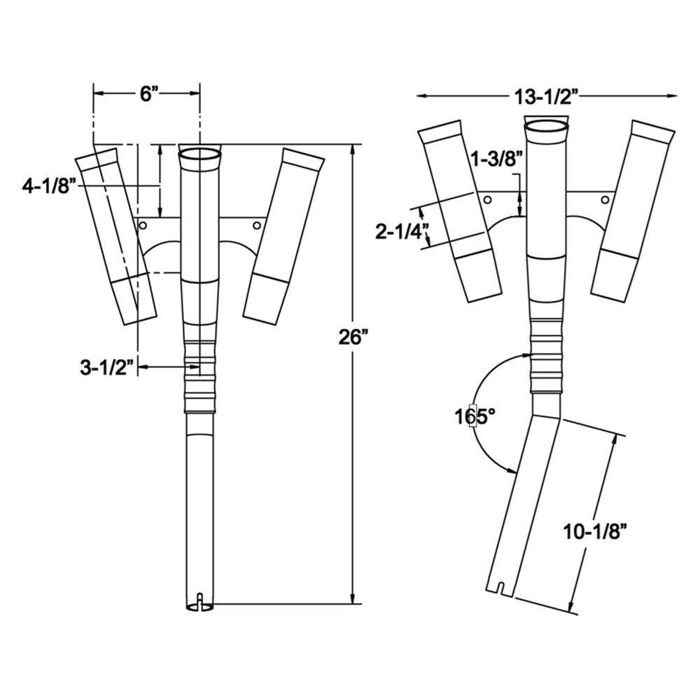 TACO Olympic 5-Rod Holder Cluster [F31-0790BXY-1] - Houseboatparts.com