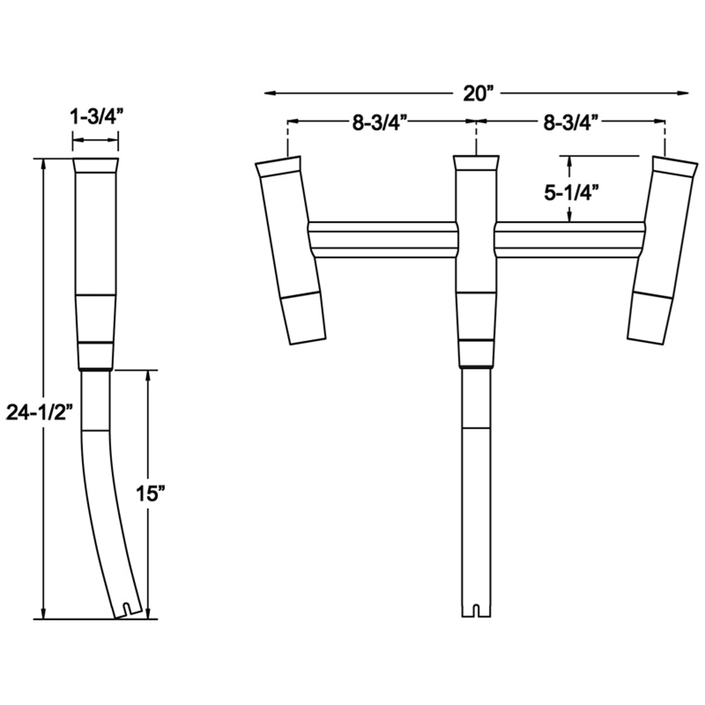 TACO Kite Fishing 3-Rod Cluster [F31-0770BSA-1] - Houseboatparts.com