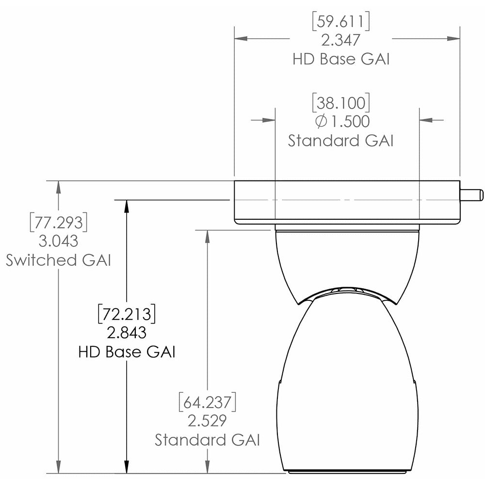 Lumitec GAI2 White Dimming/Red & Blue Non-Dimming Heavy Duty Base - Brushed Housing [111800] - Houseboatparts.com