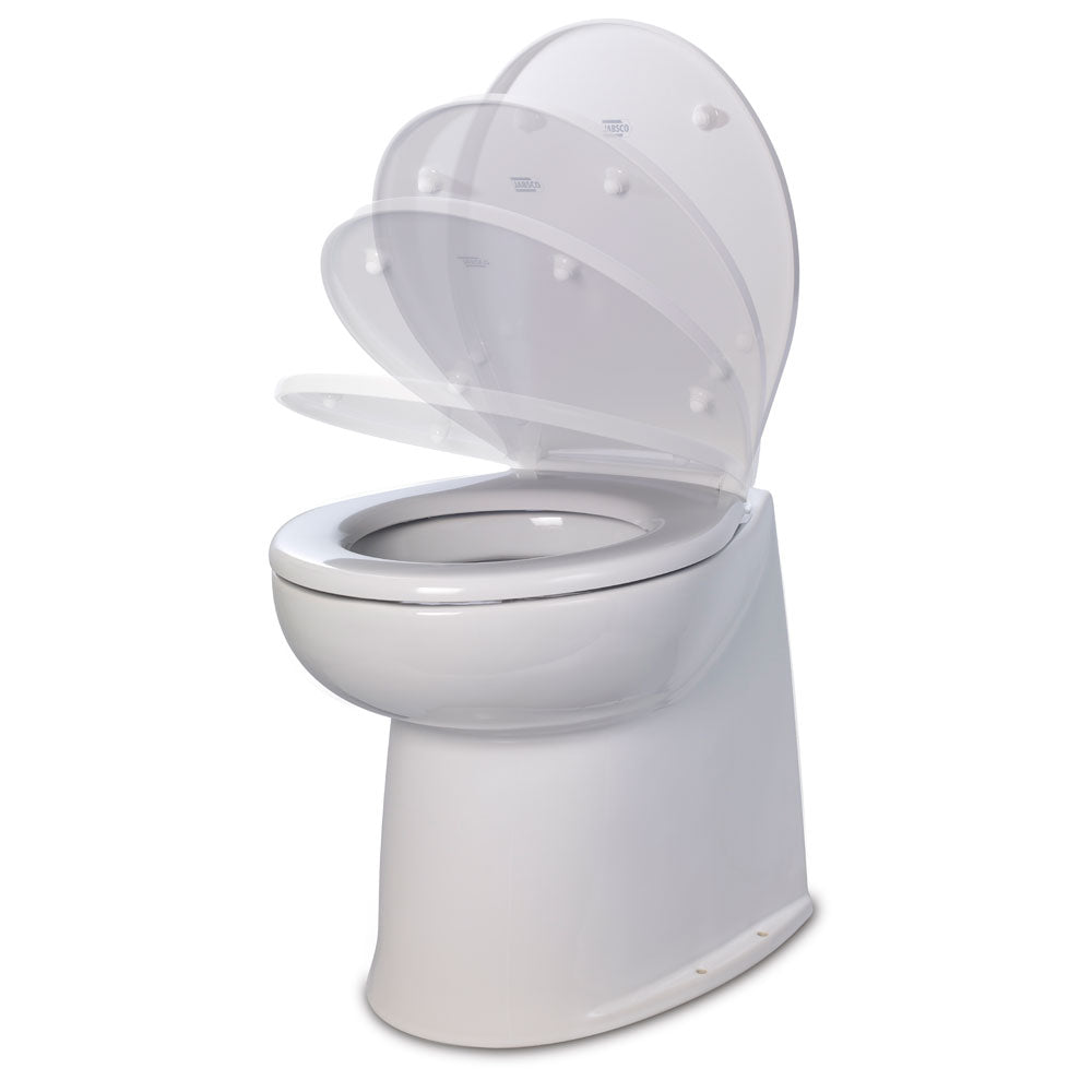 Jabsco 17" Deluxe Flush Fresh Water Electric Toilet w/Soft Close Lid - 24V [58040-3024] - Houseboatparts.com