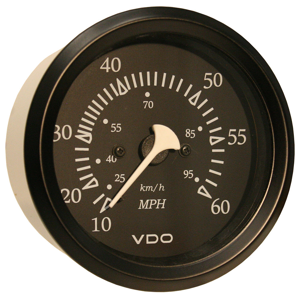 VDO Cockpit Marine 85mm (3-3/8") 60 MPH Pitot Speedometer - Black Dial/Bezel [260-11795] - Houseboatparts.com