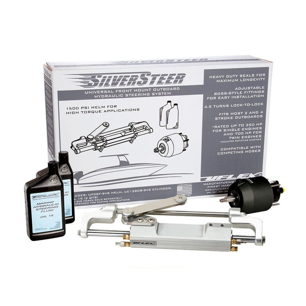 Uflex SilverSteer 2.0 High - Performance Front Mount Outboard Hydraulic Steering System - 1500PSI FM V2 [SILVERSTEER2.0B] - Houseboatparts.com