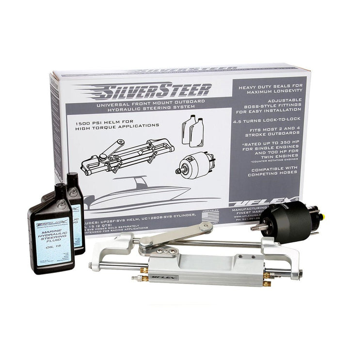 Uflex SilverSteer 2.0 High - Performance Front Mount Outboard Hydraulic Steering System - 1500PSI FM V2 [SILVERSTEER2.0B] - Houseboatparts.com