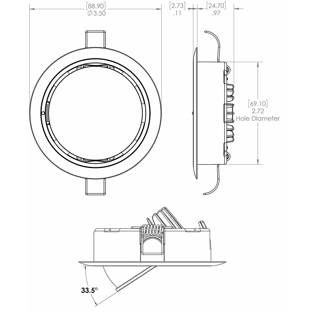 Lumitec Mirage Positionable Down Light - Spectrum RGBW Dimming - Polished Bezel [115117] - Houseboatparts.com