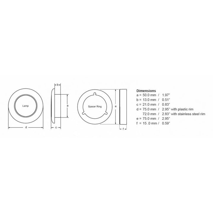 Hella Marine Slim Line LED 'Enhanced Brightness' Round Courtesy Lamp - White LED - White Plastic Bezel - 12V [980500541] - Houseboatparts.com