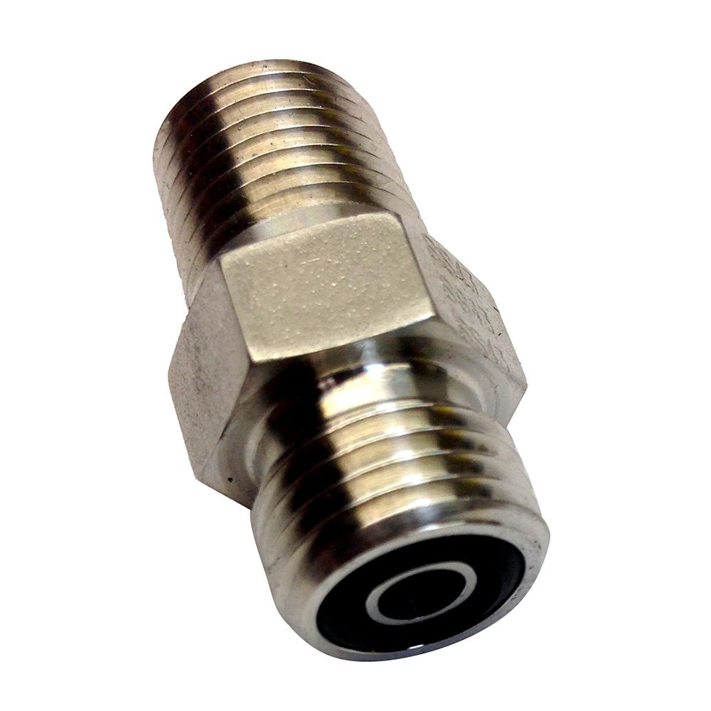 Uflex Powertech Male Connector f/Autopilot to ORF Hose [UPS 4 - 4 FLO - SS] - Houseboatparts.com