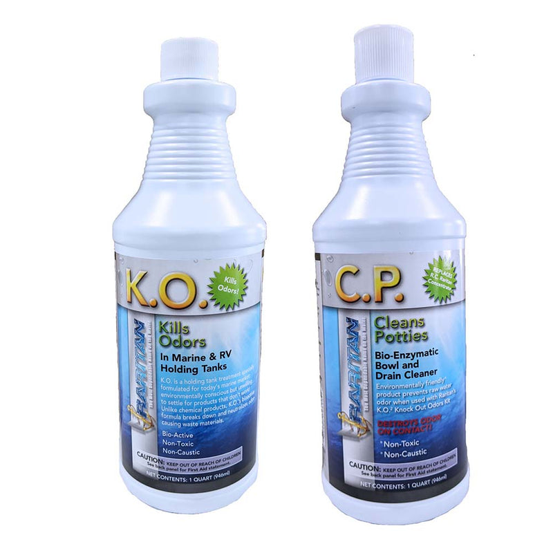 Raritan Potty Pack w/K.O. Kills Odors  C.P. Cleans Potties - 1 of Each - 32oz Bottles [1PPOT] - Houseboatparts.com