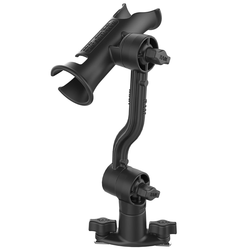 RAM Mount RAM Tube Jr. Rod Holder with Spline Post, Extension Arm and Track Base [RAP-390-PA-421] - Houseboatparts.com