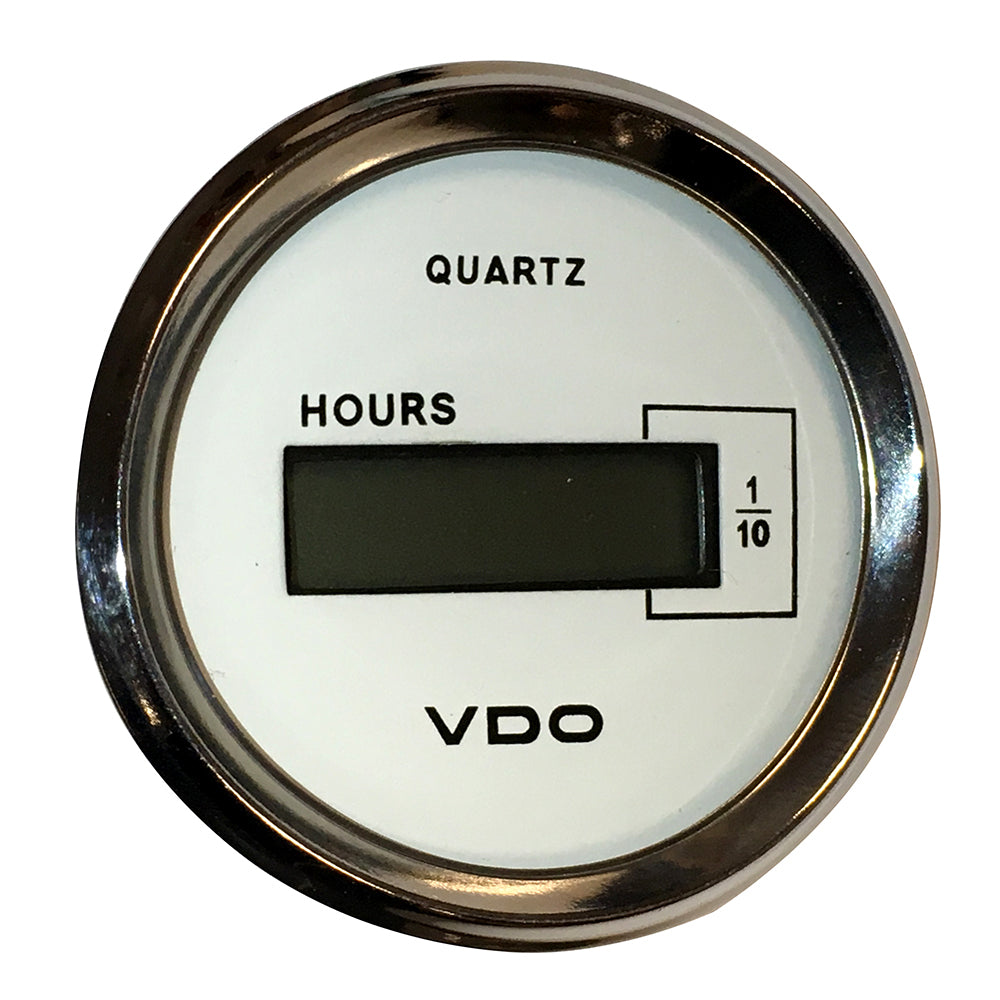 VDO Cockpit Marine 52mm (2-1/16") LCD Hourmeter - White Dial/Chrome Bezel [331-548] - Houseboatparts.com