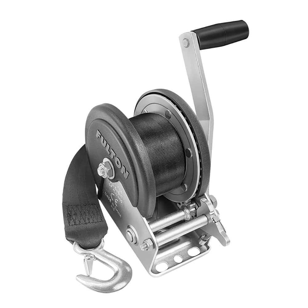 Fulton 1500lb Single Speed Winch w/20 Strap  Cover [142208] - Houseboatparts.com