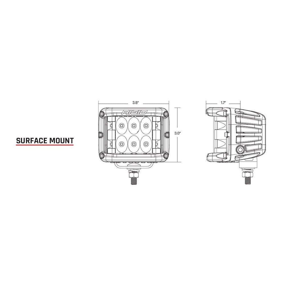 RIGID Industries D-SS Series PRO Flood LED Surface Mount - Pair - Black [262113] - Houseboatparts.com