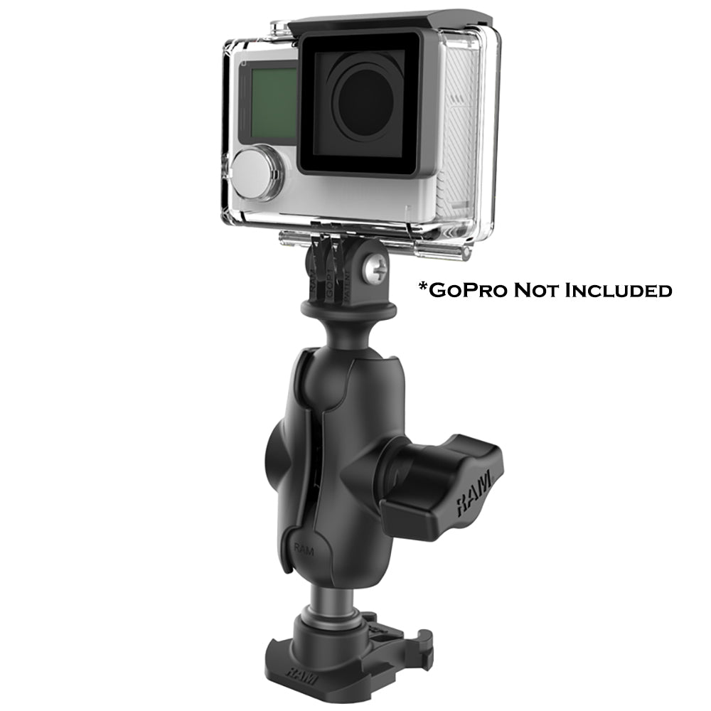 RAM Mount RAM 1" Ball Adapter for GoPro Bases with Short Arm and Action Camera Adapter [RAP-B-GOP2-A-GOP1U] - Houseboatparts.com