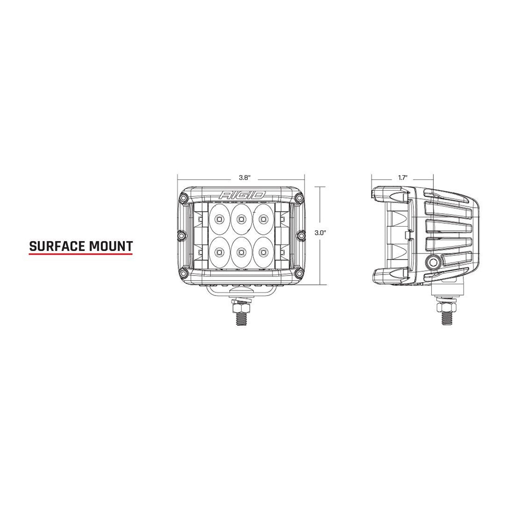 RIGID Industries D-SS PRO Flood LED Surface Mount - Pair - White [862113] - Houseboatparts.com