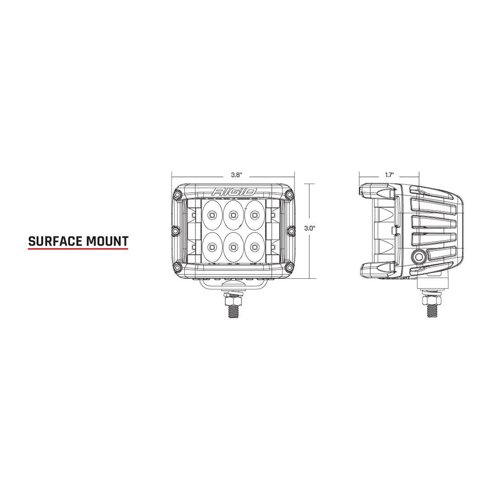 RIGID Industries D-SS Series PRO Spot LED Surface Mount - Pair - White [862213] - Houseboatparts.com