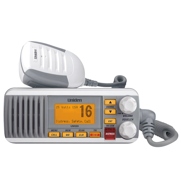 Uniden UM385 Fixed Mount VHF Radio - White [UM385] - Houseboatparts.com