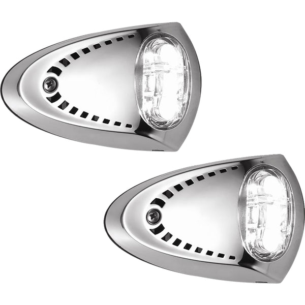 Attwood LED Docking Lights - Stainless Steel - White LED - Pair [6522SS7] - Houseboatparts.com