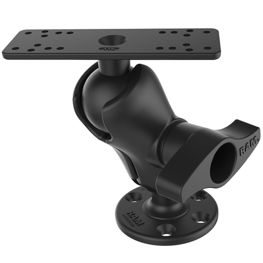 Ram Mount Universal D Size Ball Mount with Short Arm for 9"-12" Fishfinders and Chartplotters [RAM-D-115-C] - Houseboatparts.com