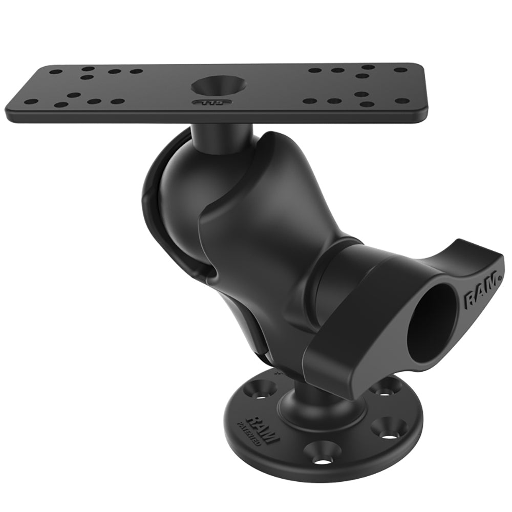 Ram Mount Universal D Size Ball Mount with Short Arm and Hi-Torq Wrench for 9"-12" Fishfinders and Chartplotters [RAM-D-115-C-KNOB9H] - Houseboatparts.com