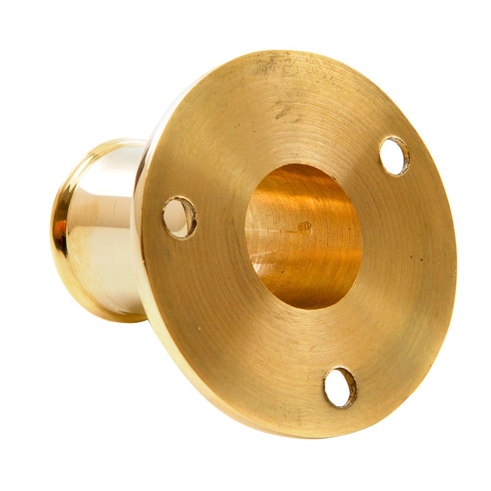 Whitecap Top - Mounted Flag Pole Socket Polished Brass - 3/4" ID [S - 5001B] - Houseboatparts.com