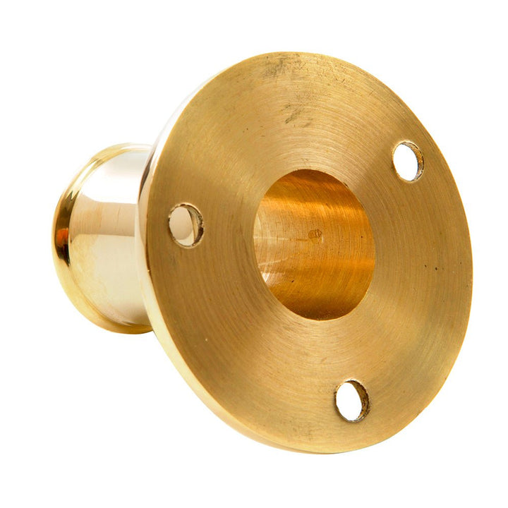 Whitecap Top - Mounted Flag Pole Socket Polished Brass - 3/4" ID [S - 5001B] - Houseboatparts.com