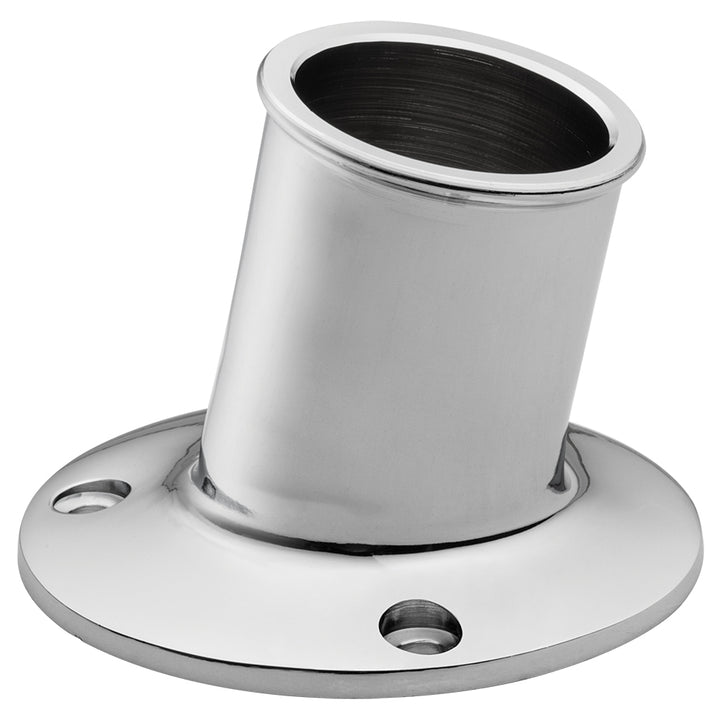 Whitecap Top - Mounted Flag Pole Socket - CP/Brass - 1 - 1/4" ID [S - 5003] - Houseboatparts.com