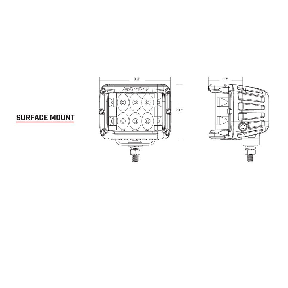 RIGID Industries D-SS Series PRO Flood Surface Mount - Black [261113] - Houseboatparts.com