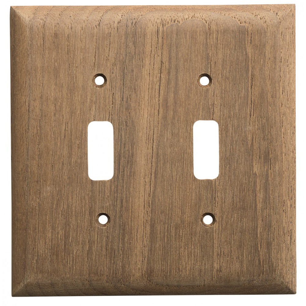 Whitecap Teak 2-Toggle Switch/Receptacle Cover Plate [60176] - Houseboatparts.com