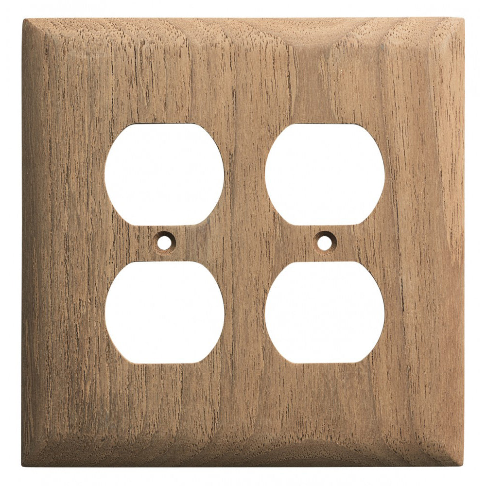 Whitecap Teak 2-Duplex/Receptacle Cover Plate [60177] - Houseboatparts.com