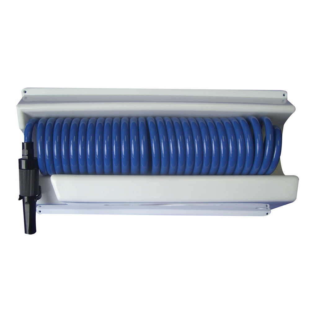 Whitecap 25 Blue Coiled Hose w/Mounting Case [P-0443] - Houseboatparts.com