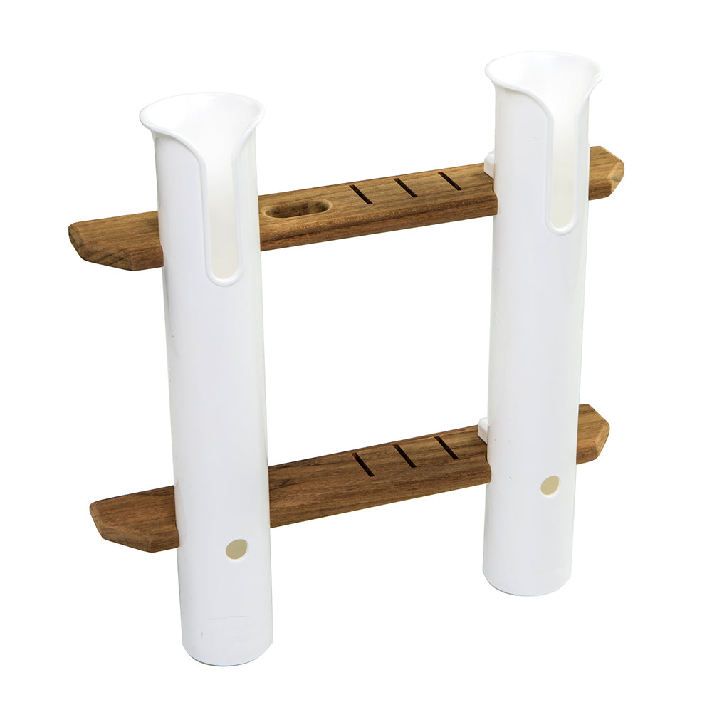 Whitecap Teak 2-Rod Tournament Storage Rack [63448] - Houseboatparts.com