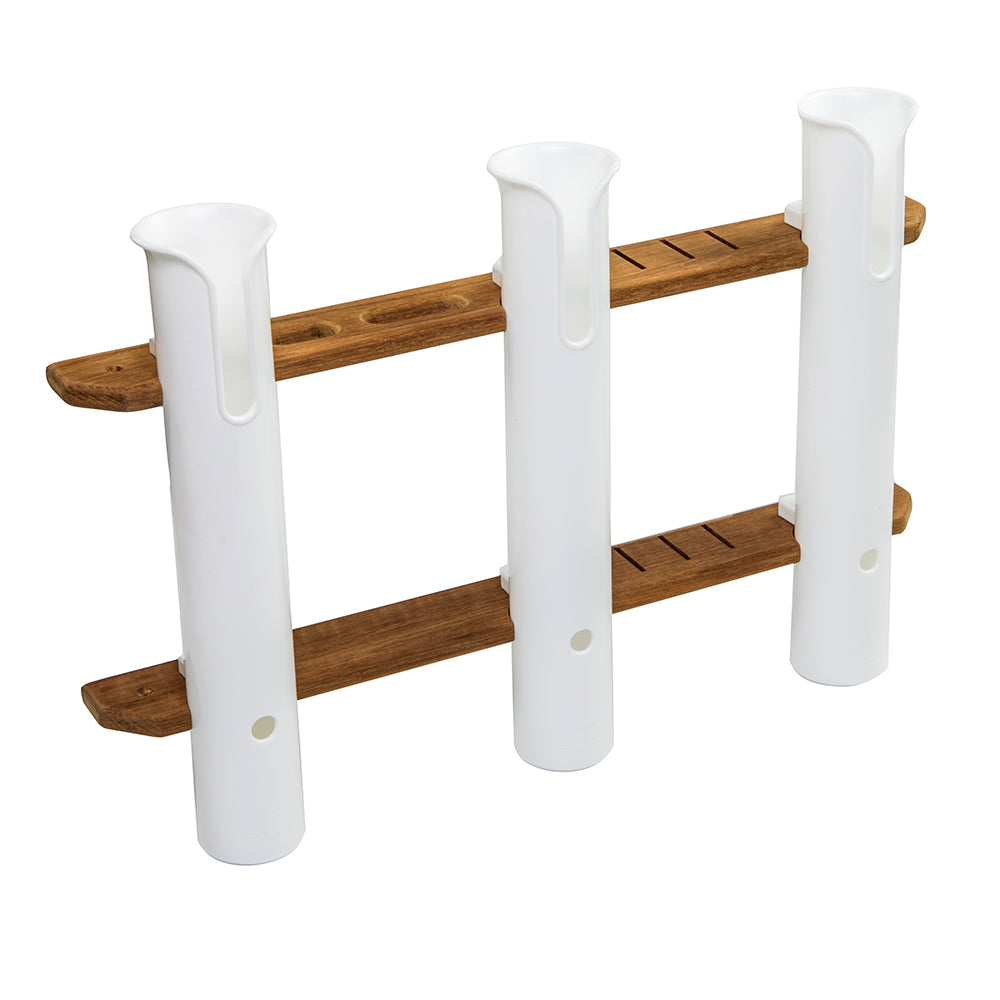 Whitecap Teak 3-Rod Tournament Storage Rack [63449] - Houseboatparts.com