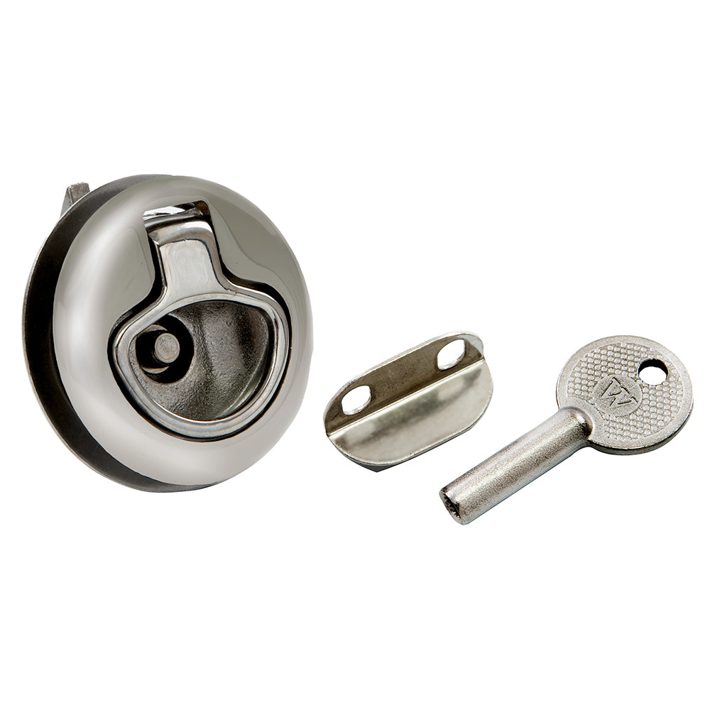 Whitecap Mini Slam Latch Stainless Steel Locking Pull Ring [6138C] - Houseboatparts.com