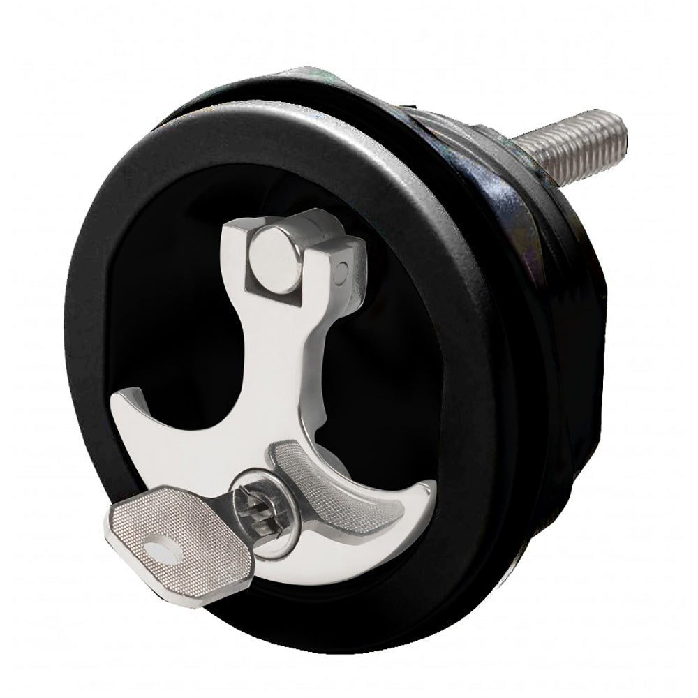 Whitecap Compression Handle CP Zamac/Black Nylon Locking Fresh Water Use Only [S - 1415BC] - Houseboatparts.com