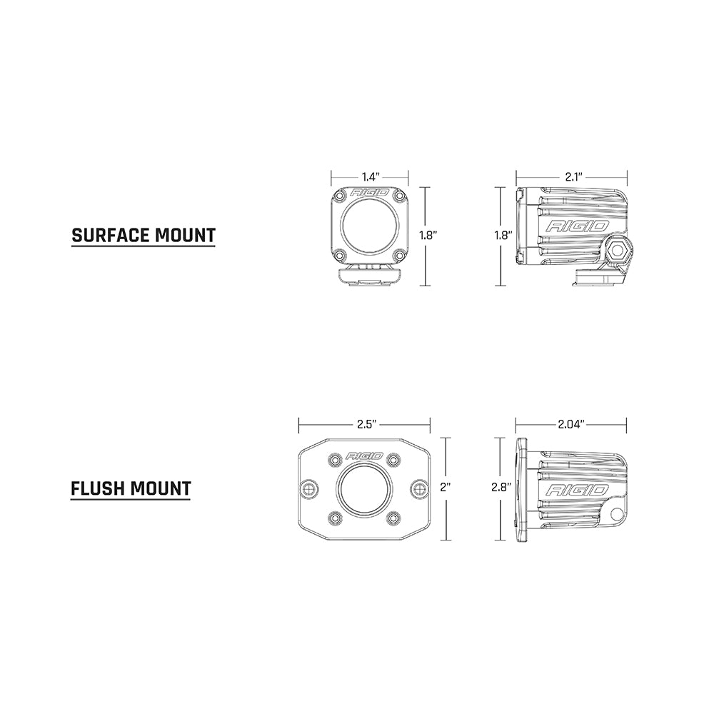 RIGID Industries Ignite Flush Mount Flood - Black [20641] - Houseboatparts.com