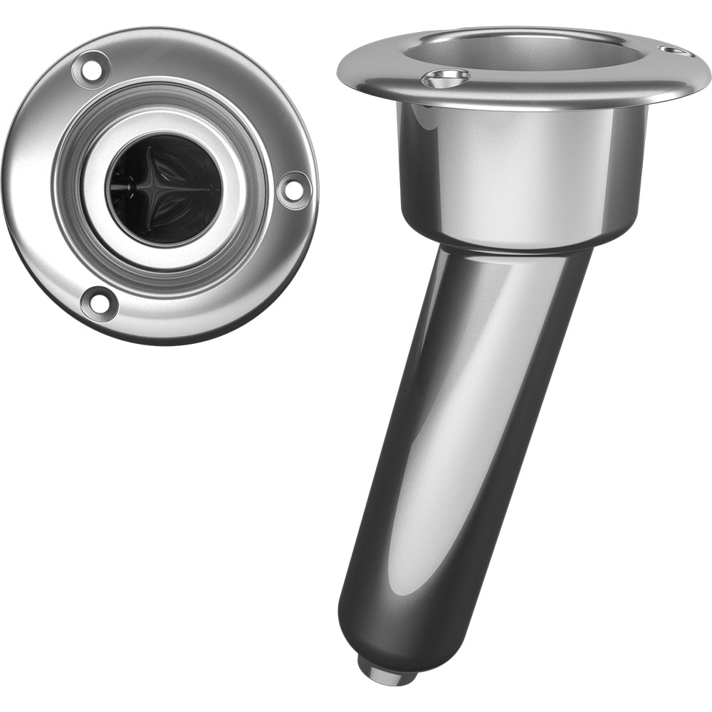 Mate Series Stainless Steel 15 Rod  Cup Holder - Drain - Round Top [C1015D] - Houseboatparts.com