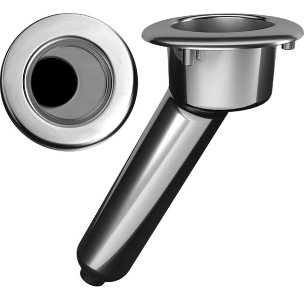 Mate Series Elite Screwless Stainless Steel 30 Rod  Cup Holder - Drain - Round Top [C1030DS] - Houseboatparts.com