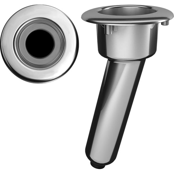 Mate Series Elite Screwless Stainless Steel 15 Rod  Cup Holder - Drain - Round Top [C1015DS] - Houseboatparts.com