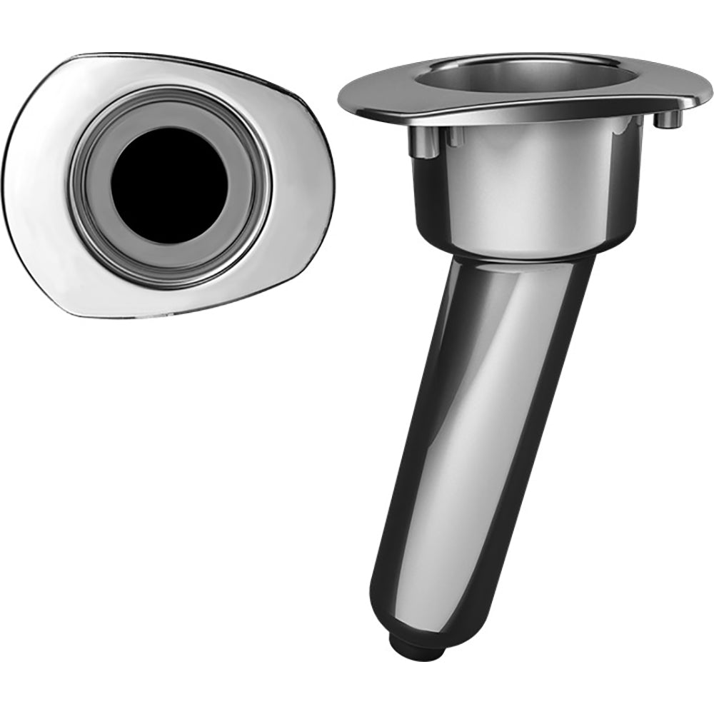 Mate Series Elite Screwless Stainless Steel 15 Rod  Cup Holder - Drain - Oval Top [C2015DS] - Houseboatparts.com