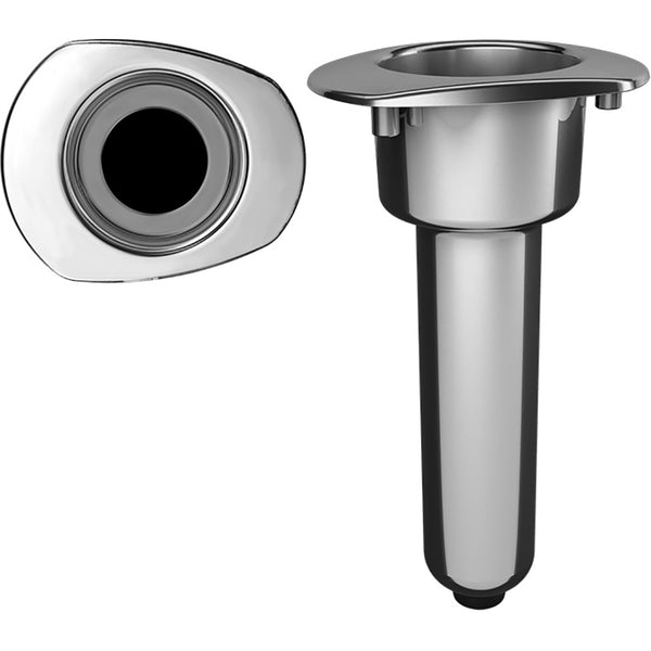 Mate Series Elite Screwless Stainless Steel 0 Rod  Cup Holder - Drain - Oval Top [C2000DS] - Houseboatparts.com